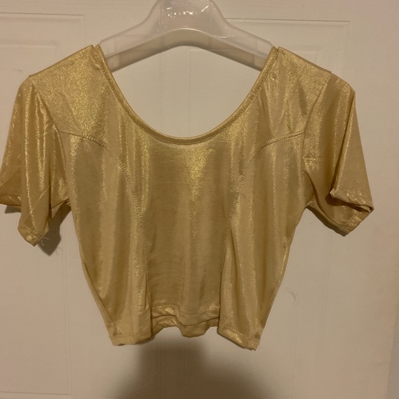 Golden short crop top medium size - Picture 3 of 3